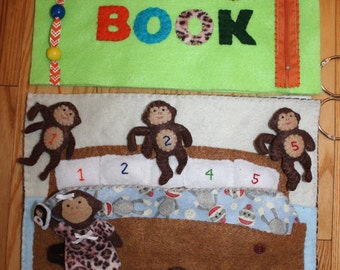 Children's Felt Busy Book / Quiet Book ~ 5 Little Monkeys, Baking ...