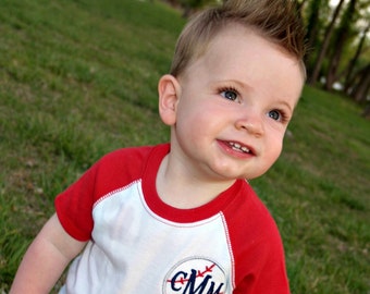 Monogram Baseball Bodysuit | Monogram Baseball Tee | Baseball Onesie | Monogram Raglan Bodysuit | Gift for Baby | Gifts under 25