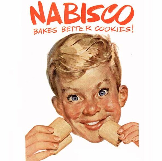 Digital Image - Vintage 1950s Fig Newton Cookie - Nabisco Ad Clip - Smiling Little Boy - il_570xN.615059597_ki6p