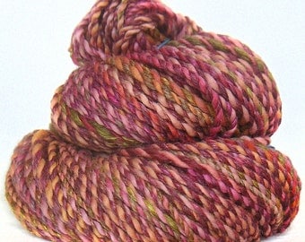 Handspun Yarn handdyed Merino BFL wool & silk