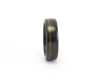 Wood and Meteorite Ring, Wooden Ring, Ebony Wood Ring Men, Wood Wedding Ring, Bentwood Ring, Men's Wood Ring, Woman's Wood Ring, Wood Band