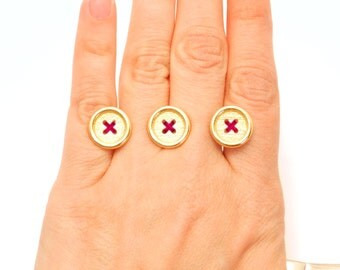 Button Up Ring with sewing kit (various finishes)