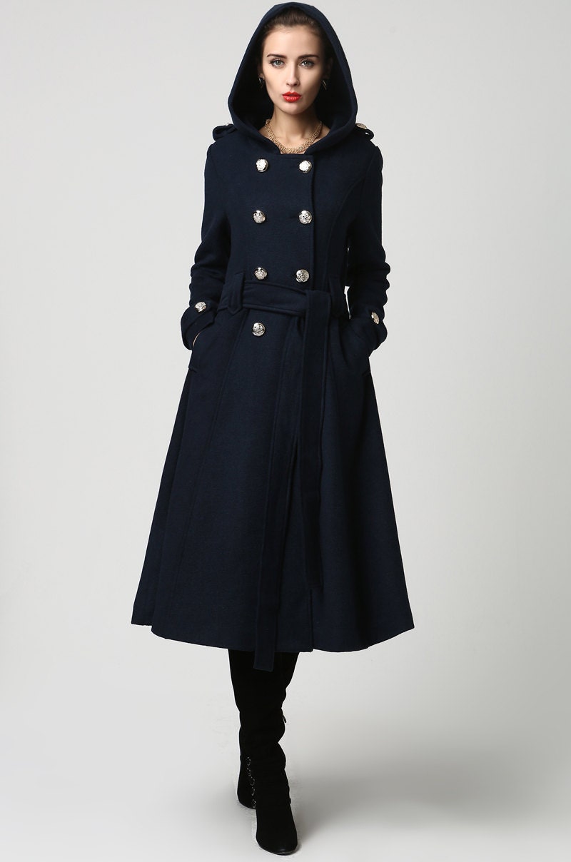 Déesse Parisienne Navy Blue Wide Lapel Trench Coat Zulily Navy Blue Trench Coats Utility Parkas