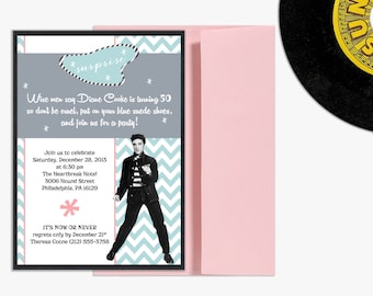 Elvis Presley Milestone Birthday Invitation - Surprise Party - Retro Design - DEPOSIT