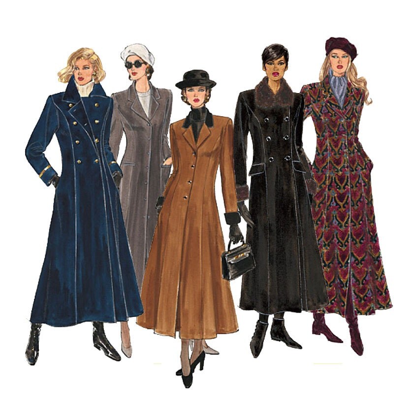 Princess Seam Coat Pattern Uncut Bust 30 32 Vogue 1266 Double
