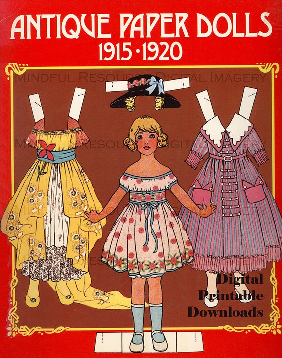 Art Deco Children Paper Dolls Vintage 7 Dolls by mindfulresource