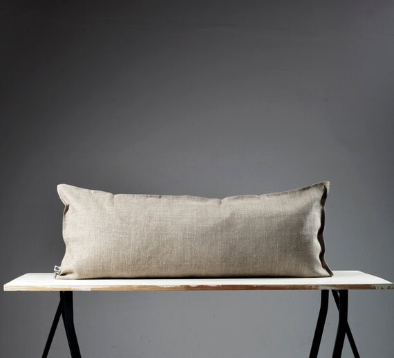 Lumbar pillow cover Gray natural linen fabric pillowcase