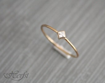 14k Diamond solid gold ring, engagement ring, wedding ring, diamond ring, Handmade