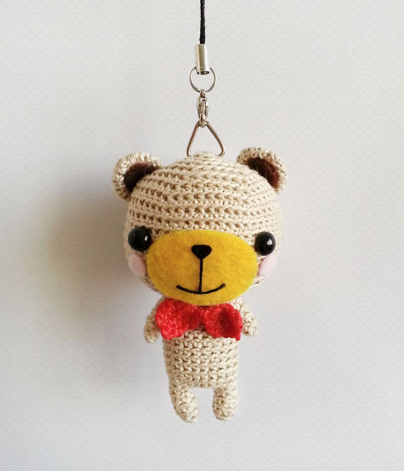 Crochet Bear Keychain Amigurumi Bear Bear Bag Charm Crochet