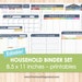Household Binder Set Editable Organizing Printables, Household Management, Meal Planning and Kitchen Organization, Money Management
