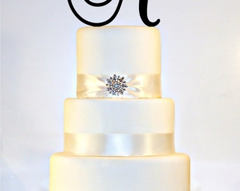6" Monogram Wedding Cake Topper in Any Letter A B C D E F G H I J K L M N O P Q R S T U V W X Y Z