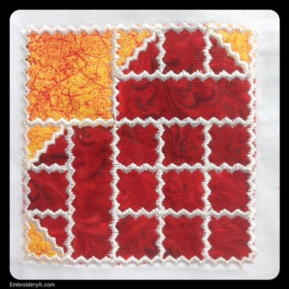 Heart Applique Quilt Block Machine Embroidery by EmbroideryIt