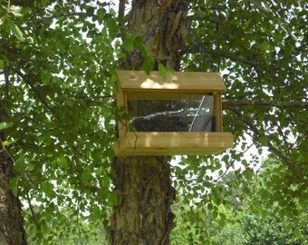 Bird Feeder unfinished Hanging cedar bird feeder with plexiglas holds 2 lbs of seed (seed sold separately)