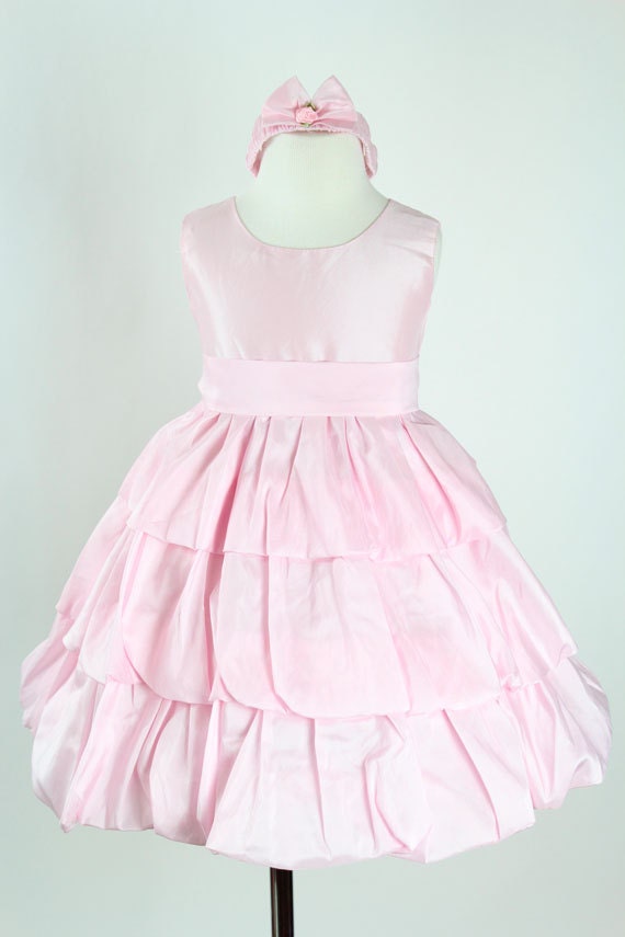 Flower Girl Dresses - PINK Simple Taffeta - Easter Wedding Recital Pageant - For Toddler Baby Infant Girl Dresses