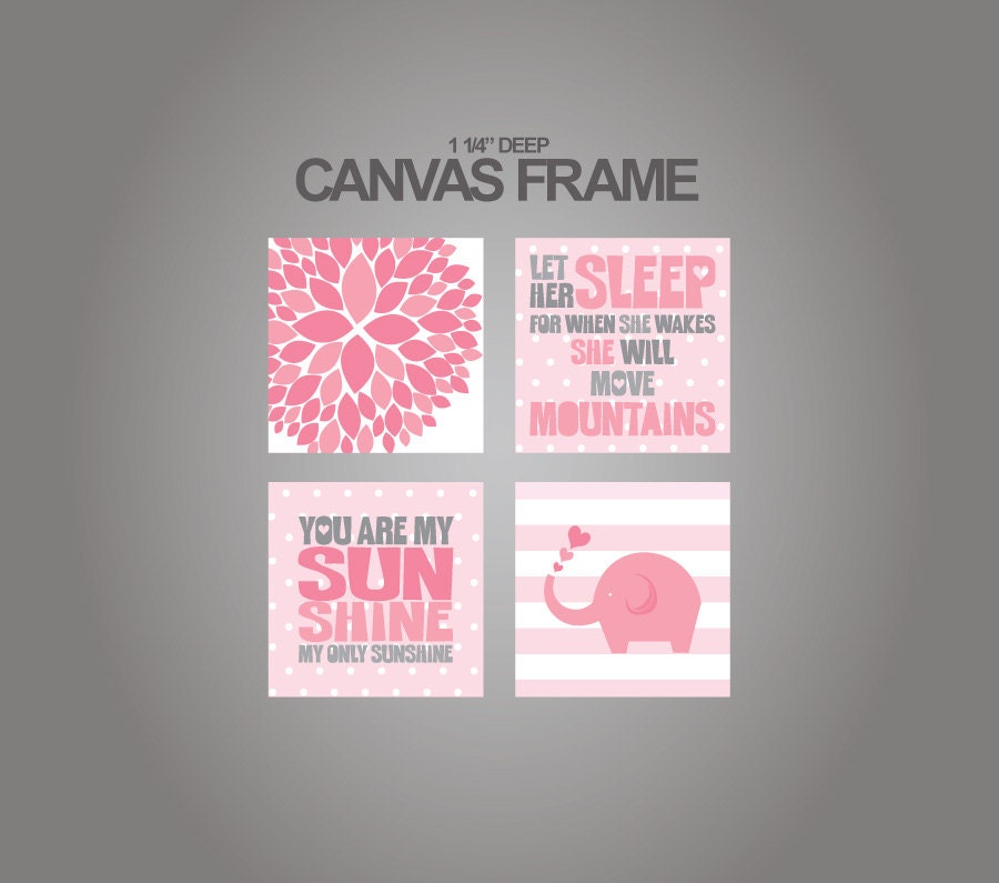 Baby Girl Nursery Canvas Art Let her sleep and you by NurseryCode