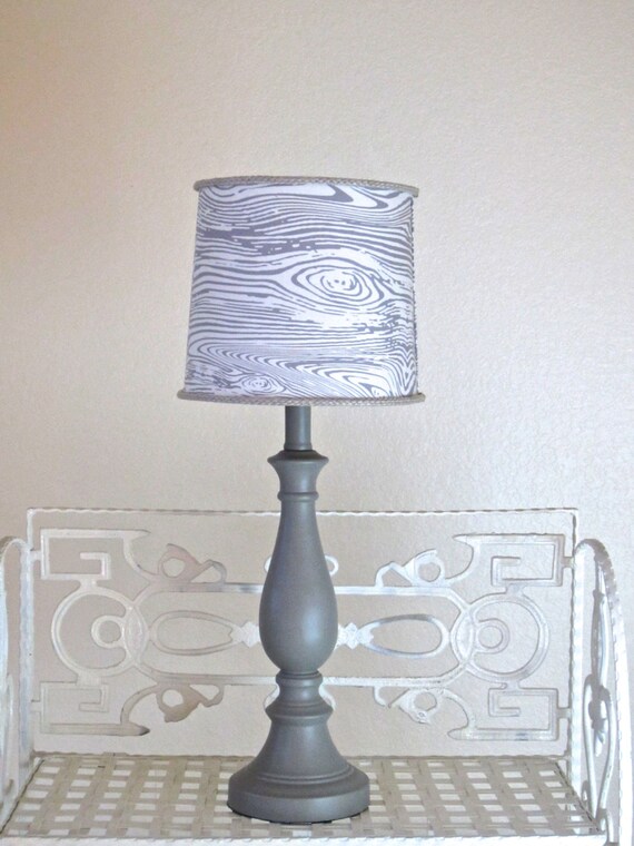 Items similar to TABLE LAMP Modern Rustic Taupe Gray Hand Made Wood