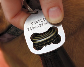 Personalized Dog Collar Tag Bottle Opener