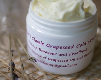 Classic Grapeseed Cold Cream, Face Cream, Make-up Remover, Facial Cleanser, Mini-Facial