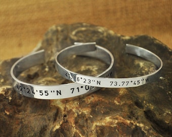 Coordinate Bracelet Set of 2 Latitude Longitude Bracelets Gift For Friend lovers bracelet alloy bracelet Couples Jewelry valentine gift
