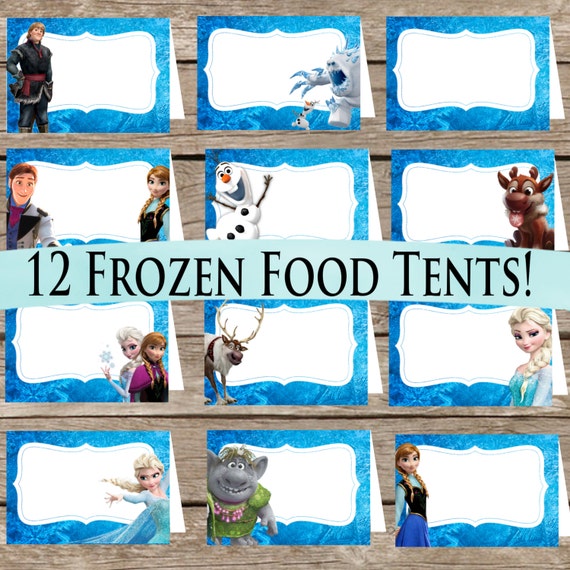 12 frozen food tents digital download printable place