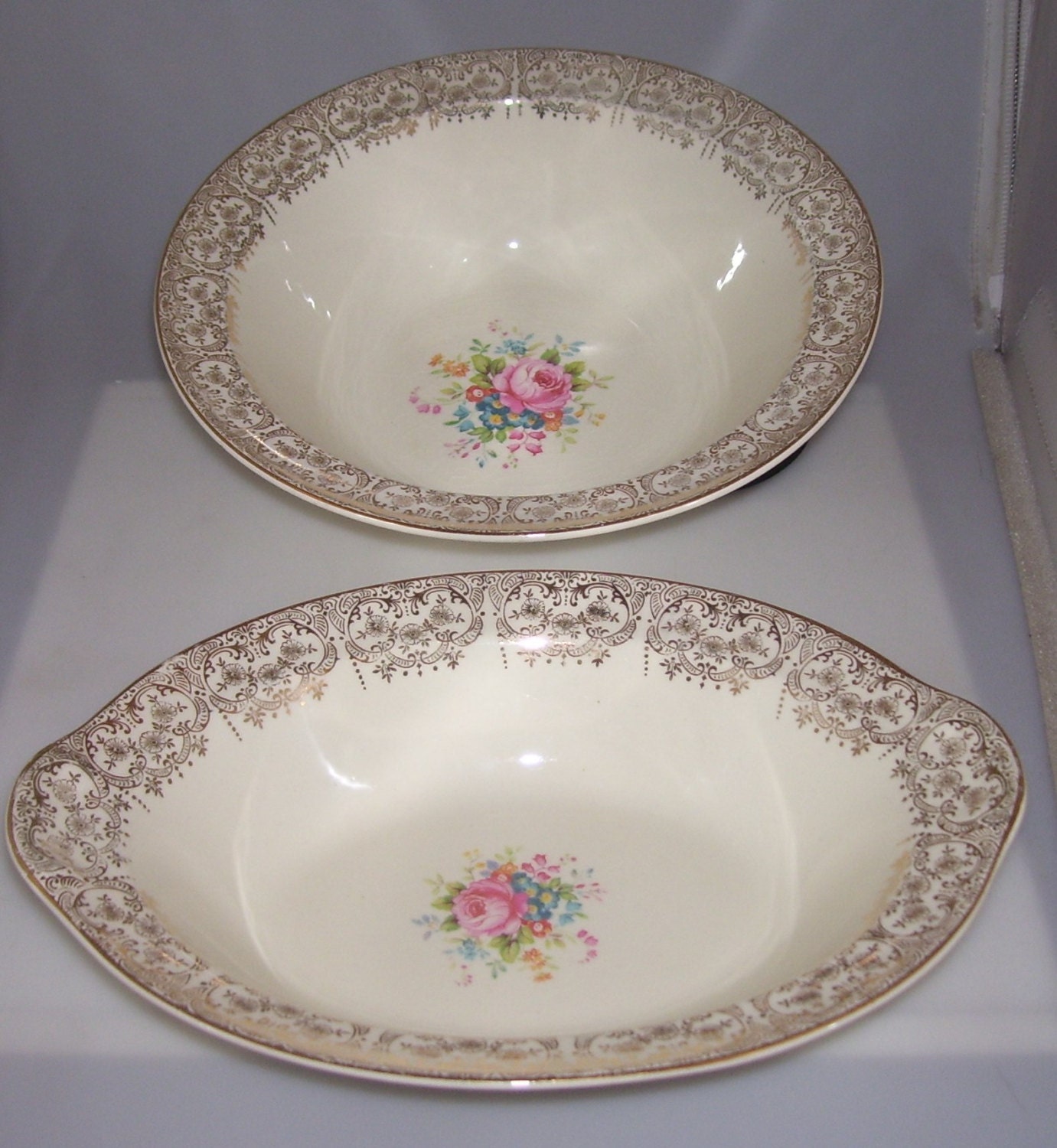 Mint Set of 2 antique Taylor Smith china by MaineVintageValue