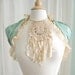 Crochet Lace Boho Necklace - Dreamcatcher Bib Choker with Shabby Silk Fringe