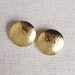 hammered disc earrings . hammered earrings . hammered disk earrings . hammered jewelry . round stud earrings . dome studs // 2PBBL
