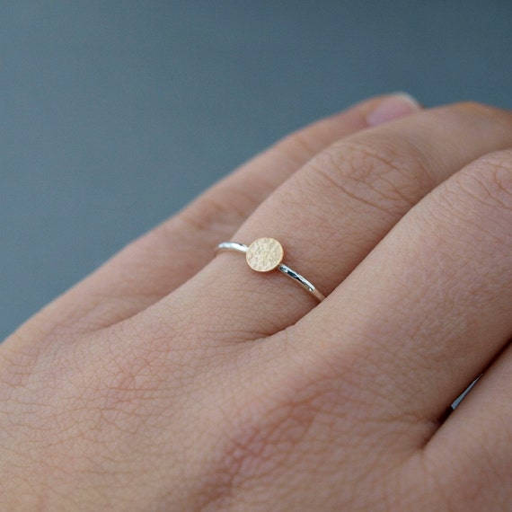 Mixed Metal Jewelry Mixed Metal Stack Ring Hammered Ring