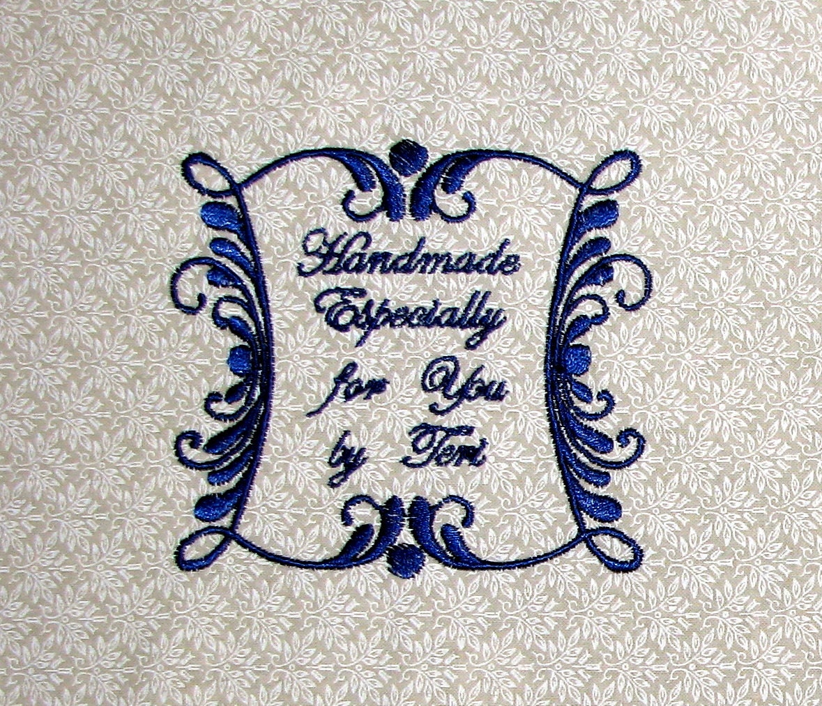 Personalized Custom Embroidered Label. For Quilts