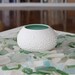 RESERVED Sweet Pea in Mint Green - Small Round Porcelain Vase