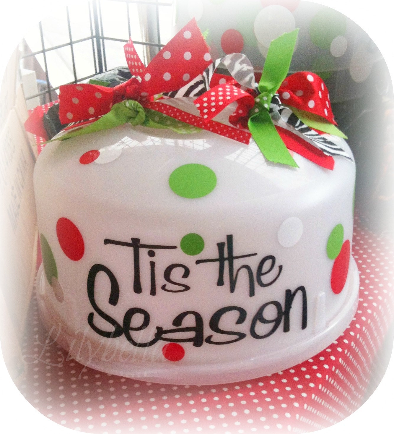 Custom DIY Cake Carrier Vinyl Set Holiday by lilybellaboutique