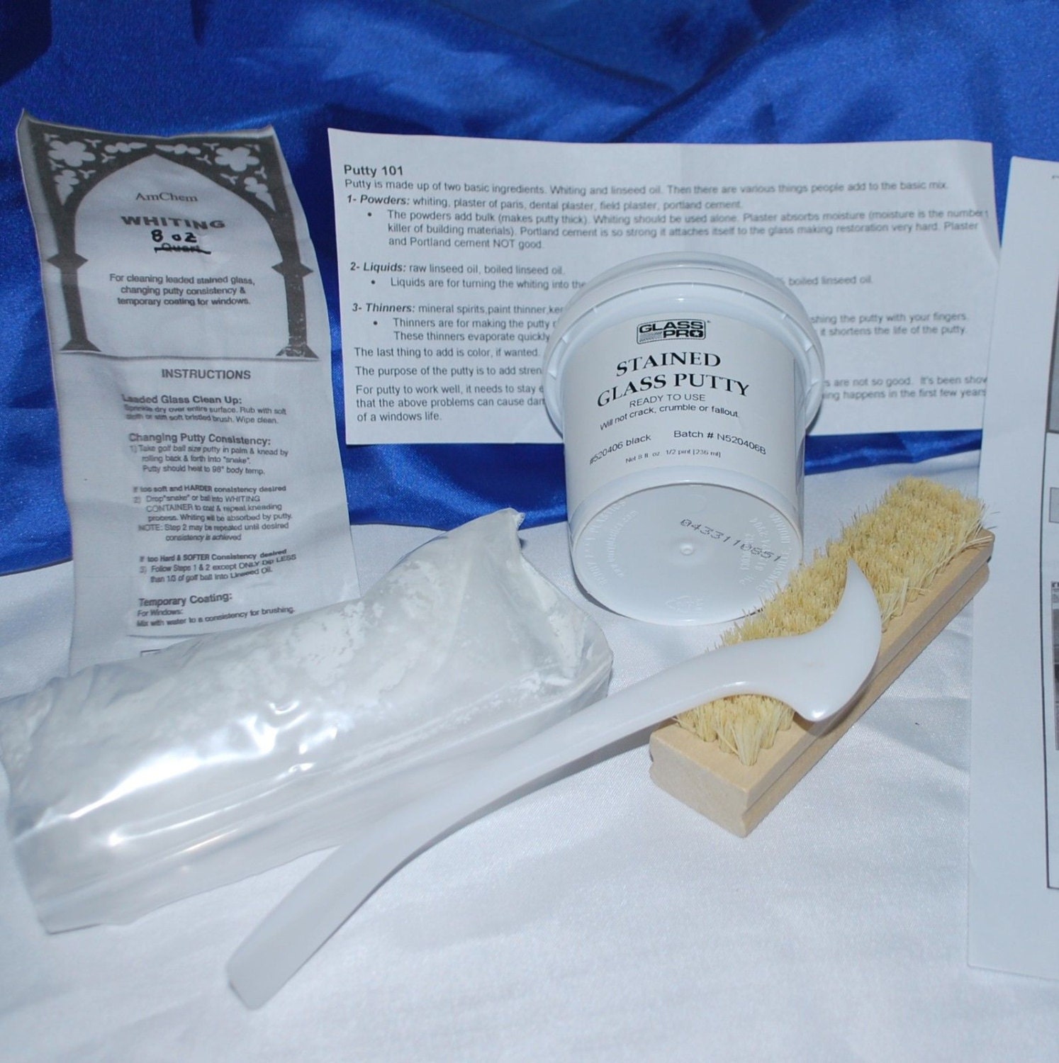 Stained Glass Supply Lead work Cementing KIT Whiting