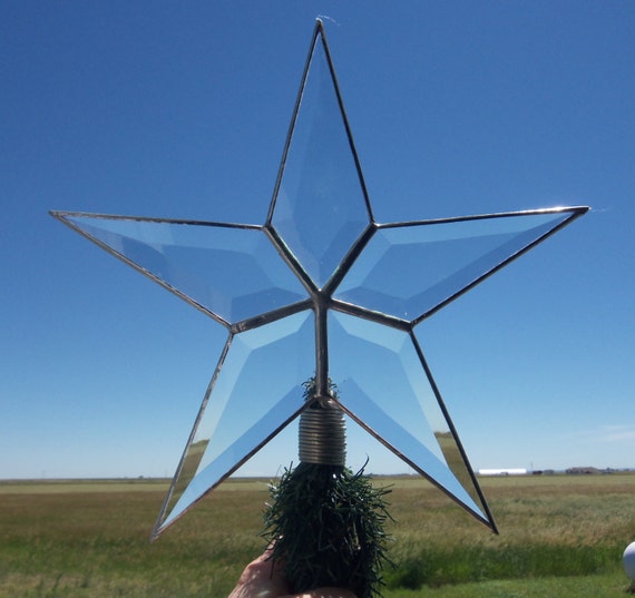 Beveled Glass Star Christmas Tree Topper Classic By Cityfreeglass