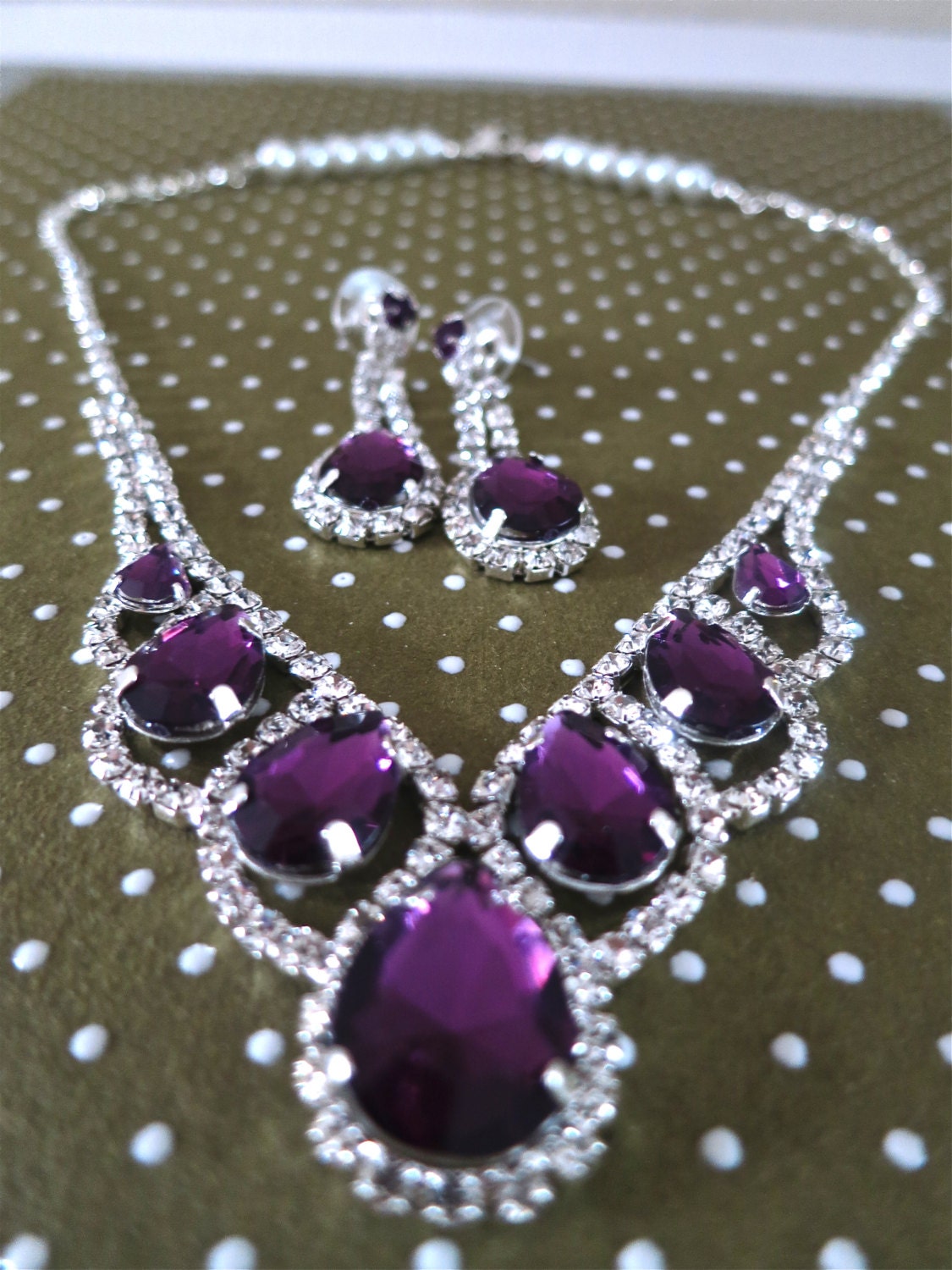 Amethyst Wedding Jewelry Bridal Crystal by SukranKirtisJewelry