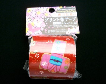 Japanese Fabric Tape Kimono Hair Decorations Red FromJapanWithLove