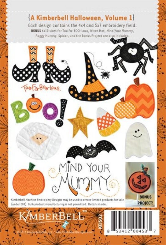A kimberbell halloween vol 1 machine embroidery cd with A kimberbell halloween vol 1 machine embroidery cd with