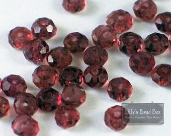 Natural Garnet Beads, Tiny Garnet Rondelle, 20 Count Garnet Beads for Making Jewelry, 3-3.5mm Gemstones (L-Ga6)