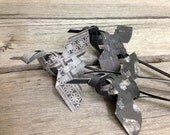 Gothic 1 - Three Mini Paper Birds Anti Valentine black and white gray grey the raven poe