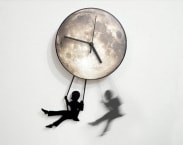 Swinger Girl Full Moon - Pendulum Wall Clock