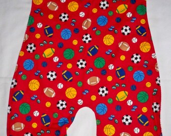 Full Coverage Overall Baby Bib, Red Sport Print, Sz. Med. 18 Months