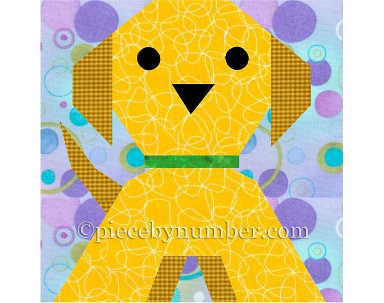 Puppy Dog quilt block paper piecing quilt patterns PDF quilt