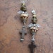 RESERVED Listing for Megan A Skull and a Cross Earrings and Matching Bracelet