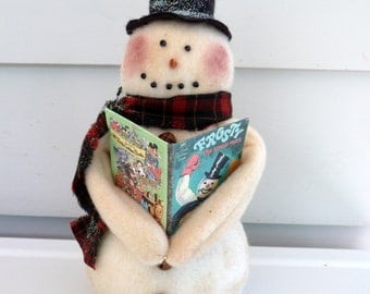 Primitive Snowman frosty snowman Christmas vintage book