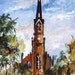 SALE Church Charleston South Carolina St Matthews Lutheran Oil Painting