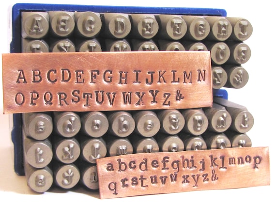 Typewriter letters 3mm Metal Alphabet stamps both cases