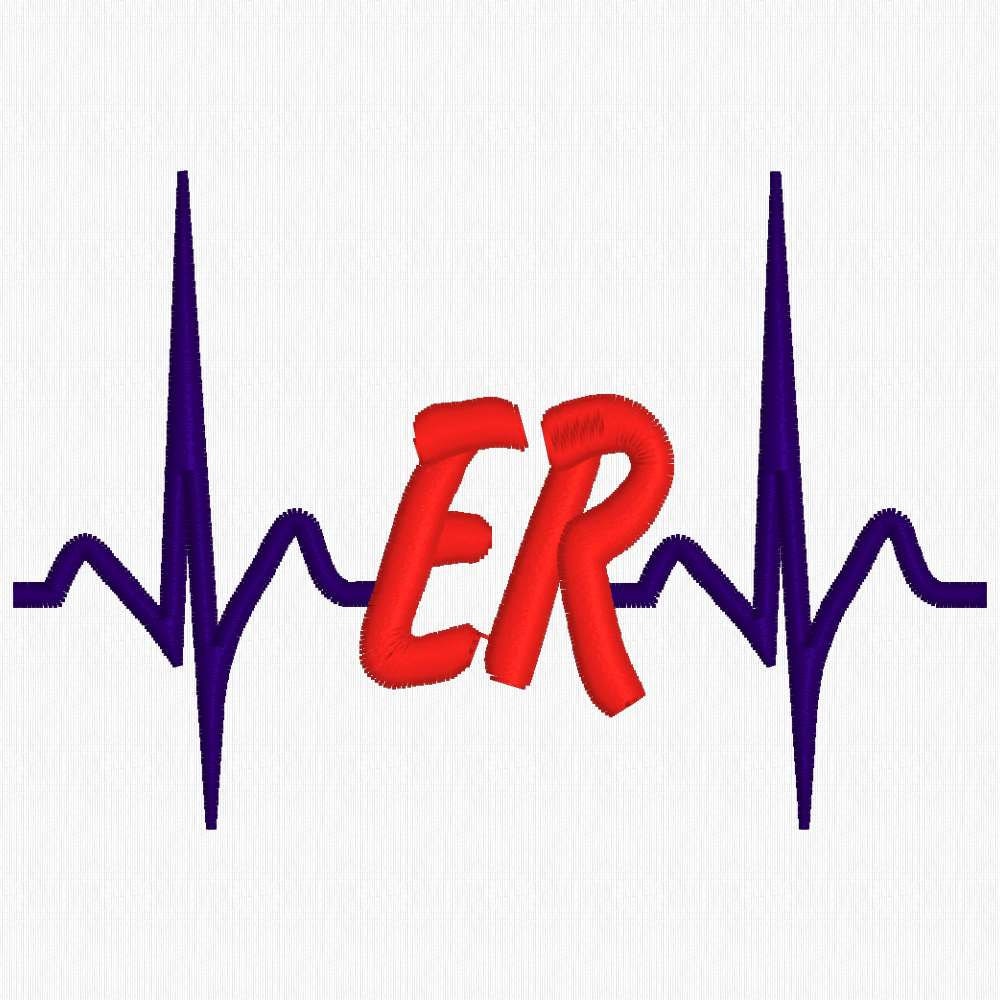 Sinus Rhythm Heartbeat ER Machine Embroidery Design