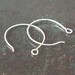 20pcs handmade silver finish kidney round earwire ear hook 14mm (0242)