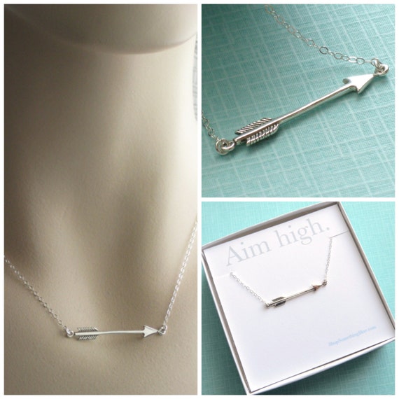Arrow Necklace Arrow Charm Arrow Jewelry by ShopSomethingBlue
