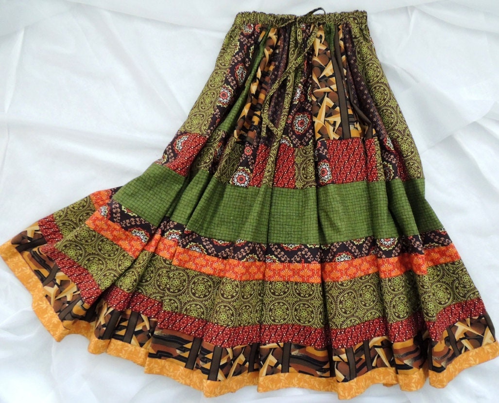 Autumn Patchwork Gypsy Skirt