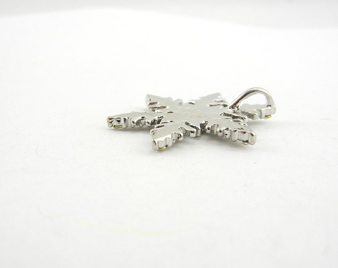 Silver-tone Snowflake Charms and Pendant with Rhinestones Set